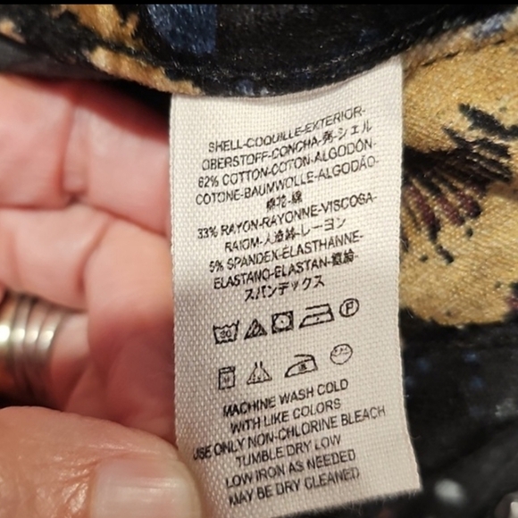 Free People Lennon Funktown Moto Zip Floral Skinnt Pants Sz 12 MSRP $189 - Picture 6 of 7